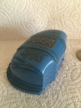 Antique Vintage Celluloid Ring Box Art Deco Made in USA Blue Cond. 3