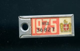1975 Newfoundland War Amps Key Tag Miniature Licence Plate Cp890