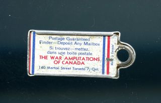 1968 Newfoundland War Amps Key Tag Miniature Licence Plate CP882 2
