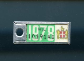 1978 Newfoundland War Amps Key Tag Miniature Licence Plate Cp879