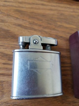 Vintage Ronson 6091 Chromium Lighter With Box & Felt Pouch Usa Made