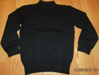 Vintage United States Navy Wool Knit Deck Sweater Black Mens Small/medium Usn