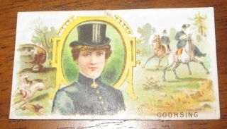1889 Goodwin & Co Old Judge Cigarette Games And Sports Coursing Tobacco Card