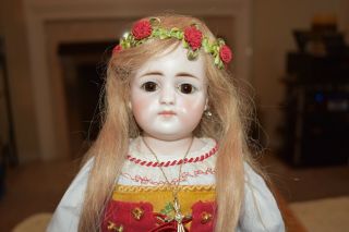 Antique 17 " Rare Bisque Simon Halbig Fashion Doll Poupee Dressed Lovely