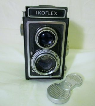 Vintage Zeiss Ikon Ikoflex Tlc Camera,  1:3,  5 F=75mm,  Leather Case