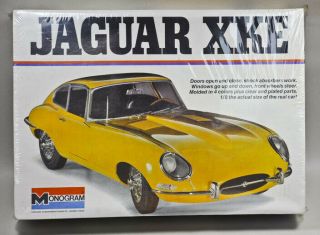 Vintage Monogram Plastic Model Kit 1:8 Scale Jaguar Xke.  Kit 2601