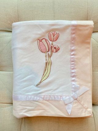 Gymboree Vintage Baby Girl Tulip Blanket In,  Soft & Cozy