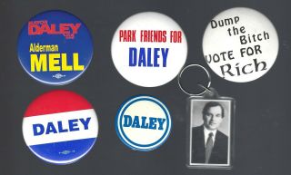 Vintage Chicago Mayor Richard M.  Daley Campaign Buttons - Group L
