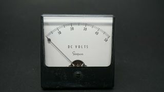 Vintage Simpson Dc Amperes Meter Measures 0 - 50 Amps Gauge