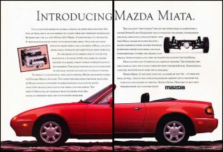 1990 Mazda Mx - 5 Mx5 Miata 2 - Page Advertisement Print Art Car Ad J725a