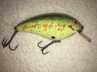 " Fred C Young Big O " Wood Hand Carved Lure 3007,  Signed & Stamped