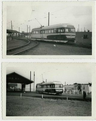 2 - 1941 Trolley Photos - Atlantic City & Shore Cars 6903 & 6908 At Inlet