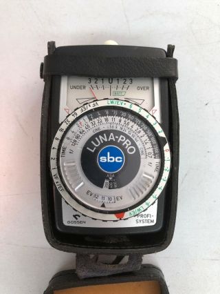 Vintage Gossen Luna - Pro Sbc Camera Profi - System Light Meter With Case Ma16