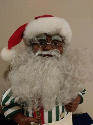 VINTAGE 1995 ANIMATED CHRISTMAS MOTIONETTE AFRICAN AMERICAN SANTA CLAUS DECOR 2