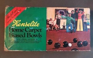 Henselite Home Carpet Biased Bowls Vintage Game Made In Australia Rules Booklet