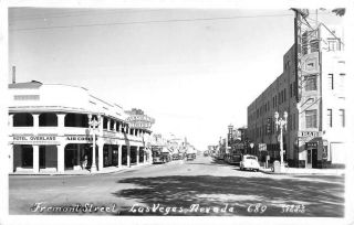 Las Vegas Nevada Fremont Street Scene Real Photo Vintage Postcard K343313