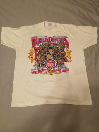 Vintage Detroit Pistons 1989 World Champs T - Shirt Size XL (Fits like a Medium) 2
