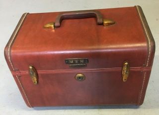 Vintage Samsonite Shwayder Bros.  Luggage Train Makeup Case Trunck Brown 4912