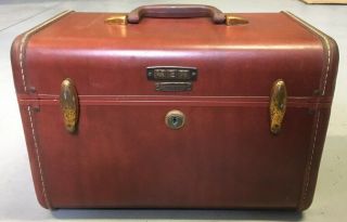 Vintage Samsonite Shwayder Bros.  Luggage Train Makeup Case Trunck Brown 4912 2