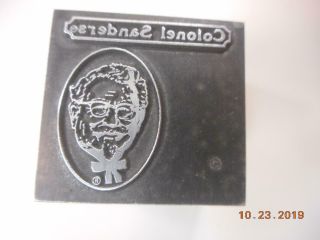 Printing Letterpress Printer Block Detailed Vintage Colonel Sanders Printer Cut