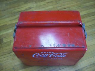 Vintage Drink Coca - Cola Coke Metal Cooler With Bottle Opener