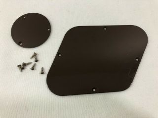 Vintage 1978 Gibson Les Paul Standard Cavity Cover Plates Brown W/ Hw