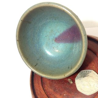 Chinese Jun Ware Glaze Pottery Bowl Ming Dynasty Porcelain Oriental Tenmoku Tea
