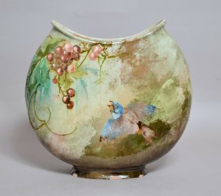 Stunning Antique French Haviland Limoges Barbotine Pottery Vase Jules Habert - Dys