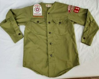 Vintage Boy Scout Uniform Shirt - Ss Collarless - 1970 
