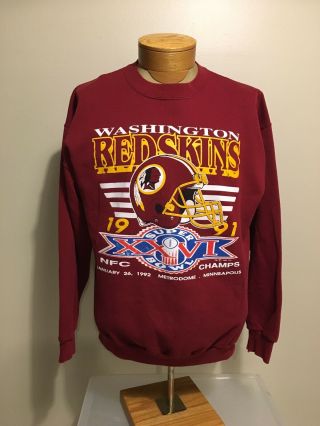Vintage 1991 Washington Redskins Bowl Champions Sweatshirt Size Xl 50/50