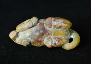 Antique Chinese Jade Carving Recumbent Horse Russet Jadeite Nephrite 3