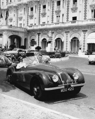 Clark Gable Classic Vintage Jaguar Xk 120 By Hotel Carlton Cannes 8x10 Photo