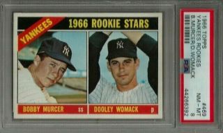 1966 Topps 469 Yankees Rookies Bobby Murcer Rc Womack Psa 8 Nm - Mt Baseball Card