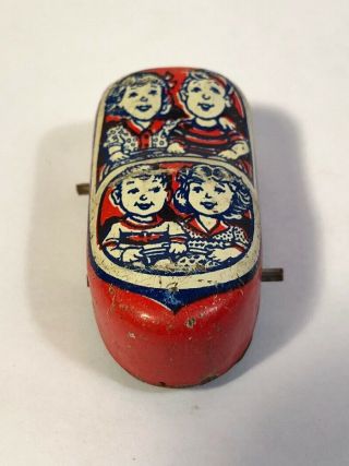 Vintage Tin Litho J Chein Red Coaster Car For Coaster Toy