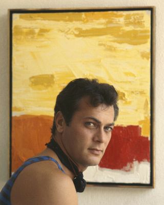 Tony Curtis Posing By His Art Painting Vintage Portrait 8x10 Photo