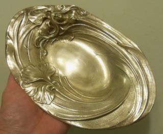 Antique Brass Bronze Art Nouveau Nude Lady Flowing Hair Pin Dresser Coin Tray