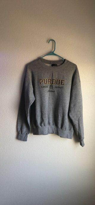 Purdue University Boilermakers Grey Adult Crew Neck Sweatshirt Medium