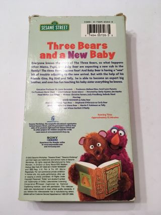 Sesame Street Three Bears and a Baby VHS Jim Henson vtg 3 book muppets movie 3