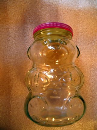 Vintage Kraft Grape Jelly Or Strawberry Jam Bear Jar W/ Metal Lid 32 Or 34.  5 Oz