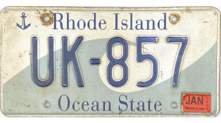 99 Cent Recent Rhode Island Wave License Plate Uk - 857
