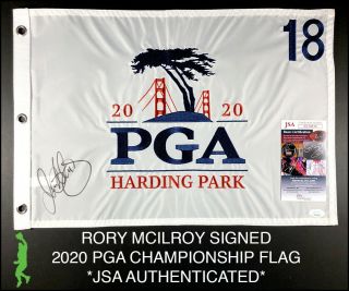 Rory Mcilroy Autographed 2020 Pga Championship Harding Park Flag Pga Jsa