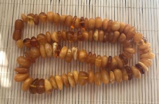 Old Geniune Natural Antique Baltic Vintage Amber jewelry stone Necklace Gem Bead 2