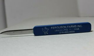 Vintage Farm Advertising Slide Pocket Knife Ferguson Leesburg Indiana Usa