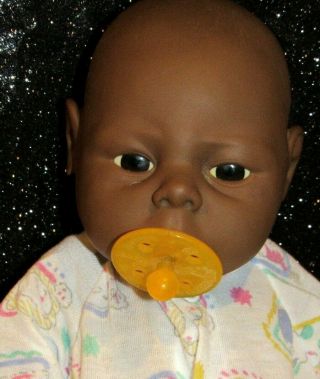 Vintage Newborn Baby Boy - African - American - w/PACI - Anatomically Correct - REBORN 2