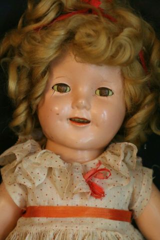 Vintage Ideal Shirley Temple Composition Doll,  18 IN,  1930 ' s Shirley Temple Doll 2