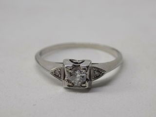 Antique Art Deco 18ct White Gold Diamond Ring.  Size P 1/2.  Spectacular Piece