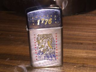 Vintage Zippo Cigarette Lighter 1975 United States Usa Bicentennial 1776 Slim