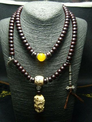 Chinese Tibetan Buddhist Bodhi Mala Necklace