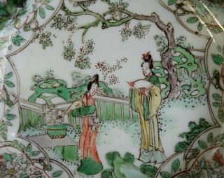 A Chinese Porcelain Famille Verte Dish Kangxi With Dutch Silver Handle