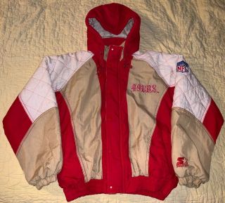 Vintage San Francisco 49ers Zip Up Starter Puffer Jacket Women 